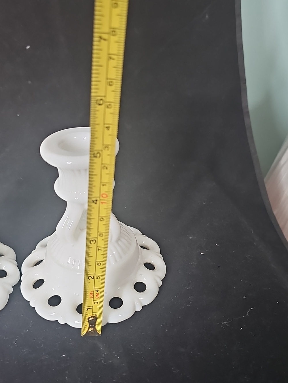 Vintage Westmoreland White Milk Glass Scalloped Edge Candle Holders - Pair - Picture 5 of 5